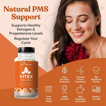 Load image into Gallery viewer, VITEX Pure 400 Mg Chasteberry – Natural PMS Support, Balance Hormones, Regulate Your Cycle, Promote Skin Health – Full-Spectrum &amp; Standardized