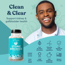 Load image into Gallery viewer, STONE BREAKER Chanca Piedra – Natural Kidney Cleanse &amp; Gallbladder Formula – Detoxify Urinary Tract, Flush Impurities, Clear System – Hydrangea &amp; Celery Seed Extract